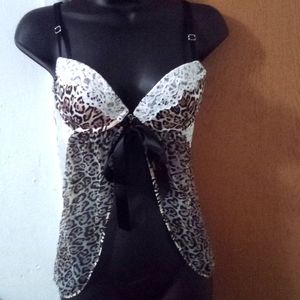 Victoria's secret leopard and‎ lace lingerie top